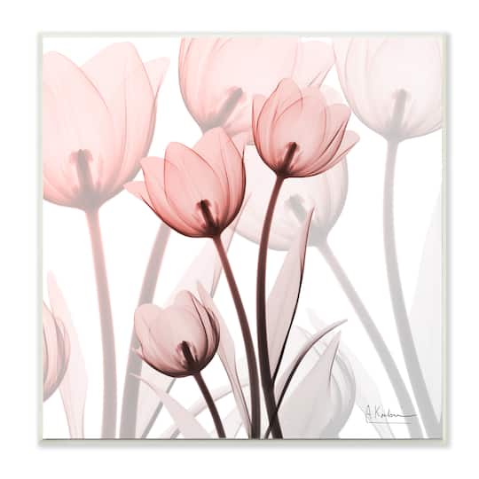 Stupell Industries Red Floral Silhouettes Modern Floral Photograph, 12" x 12"